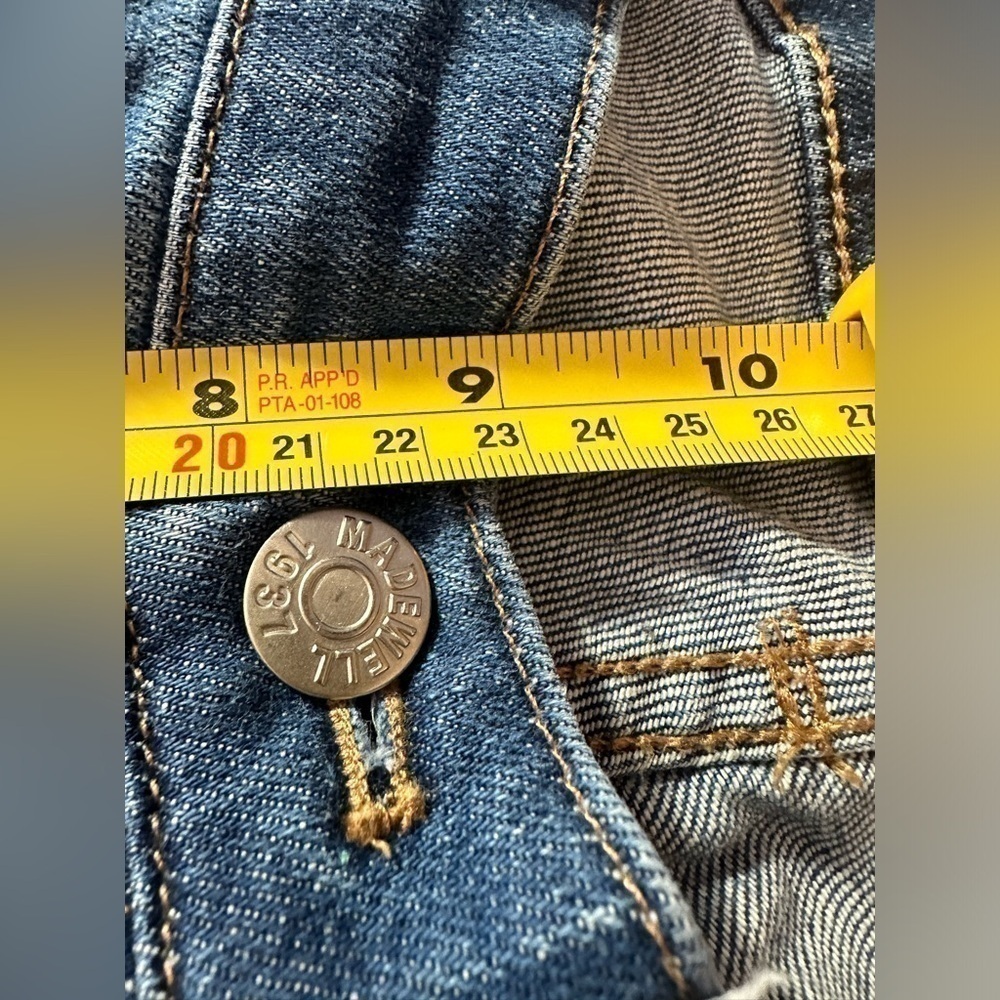 Madewell Jeans Womens 28 Patchwork Slim BoyJean Straight Leg Distressed Dark - Picture 9 of 10